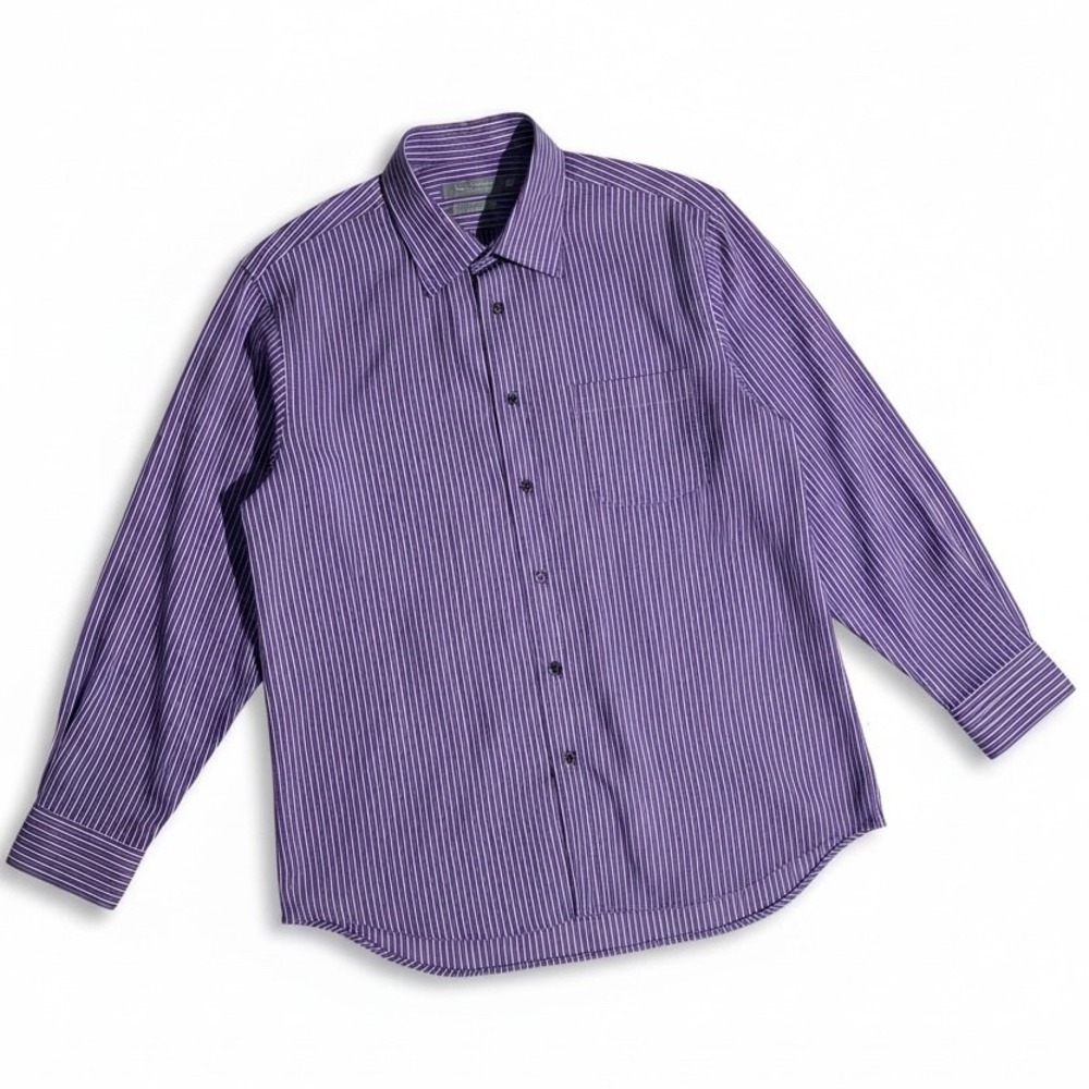 Daniel Cremieux Signature Collection Purple Pinstripe Egyptian Cotton Shirt XL
